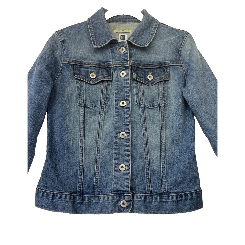 Gap‎ Women's Stretch Jean Jacket Blue Size XS Button Front Collared Pockets - Picture 3 of 4
